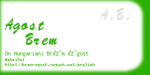 agost brem business card